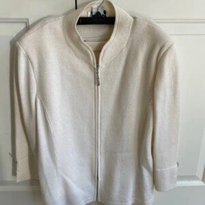 JSS Knit Cream Color XL Skirt and Matching Zip-Up Blazer